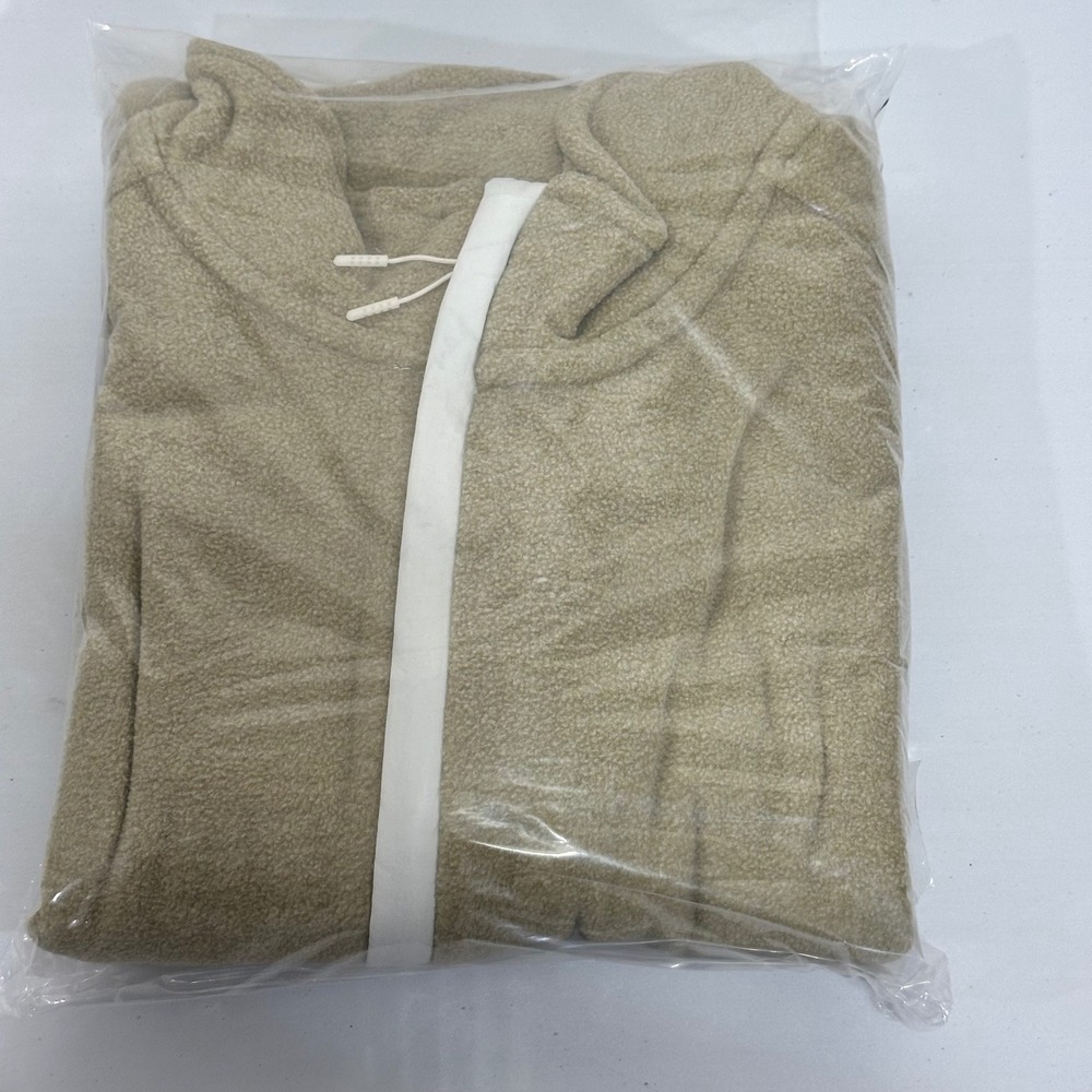 Goodfellow & Co Tan Fleece Quarter Zip Pullover Mock Neck Sweatshirt Large NEW - Picture 8 of 8